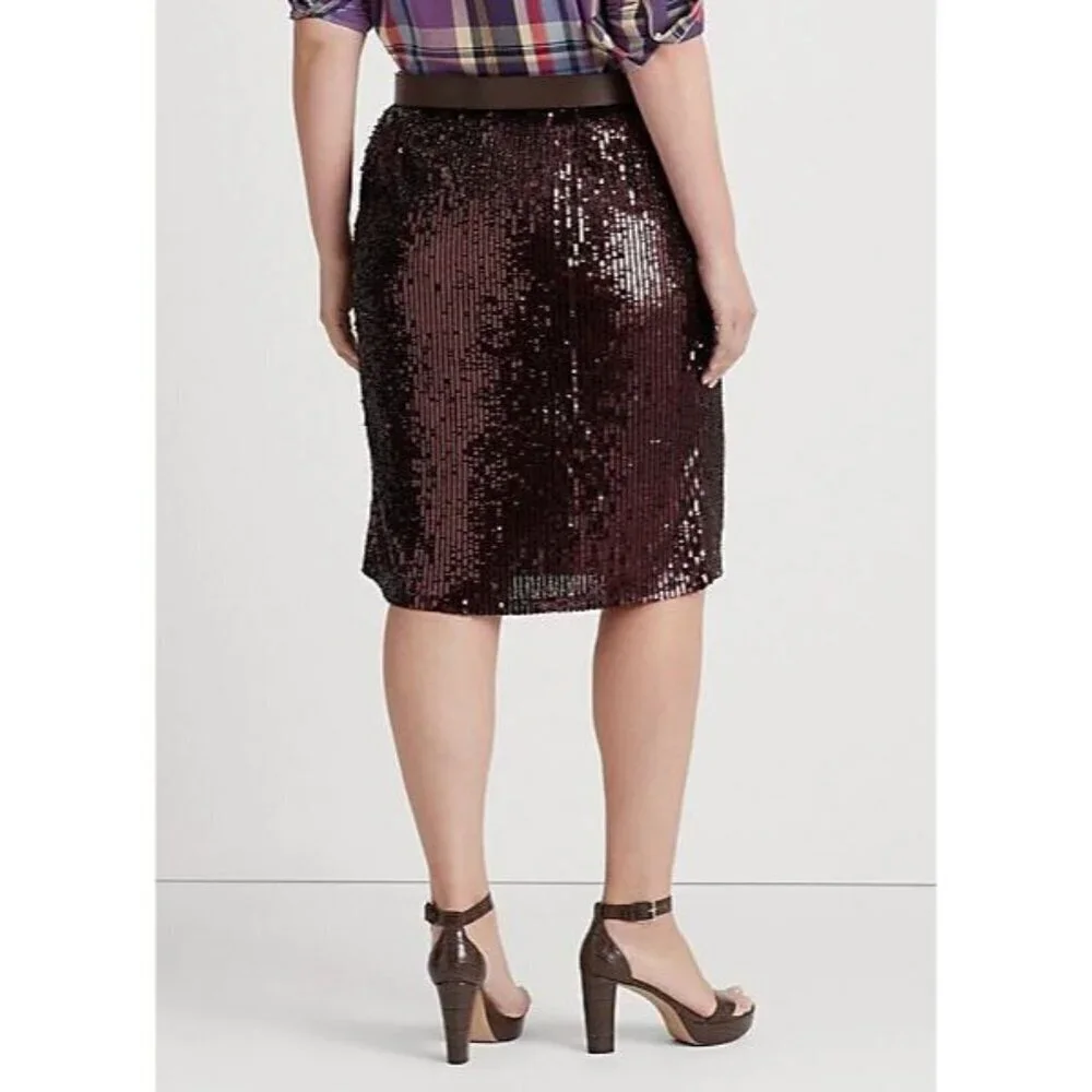NEW! Lauren Ralph Lauren Women's 22W Sequined Tulle Pencil Skirt NWT $295 - Picture 4 of 5